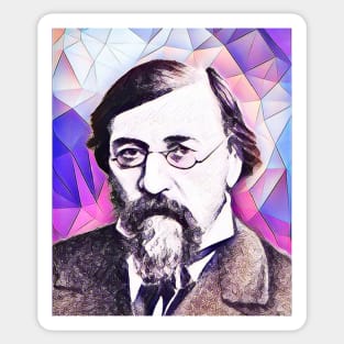 Nikolay Chernyshevsky Pink Portrait | Nikolay Chernyshevsky Artwork 8 Sticker